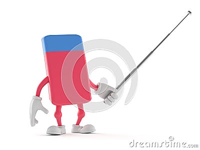 School rubber character with pointer stick Stock Photo