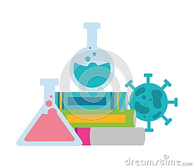 School science test tubes Vector Illustration