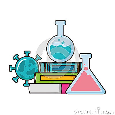 School science test tubes Vector Illustration