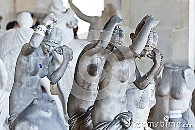 School of sculptors, restoration of sculptures, workshop repair depot Editorial Stock Photo