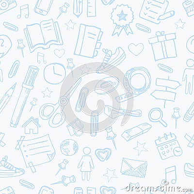 School seamless pattern. Vector Illustration