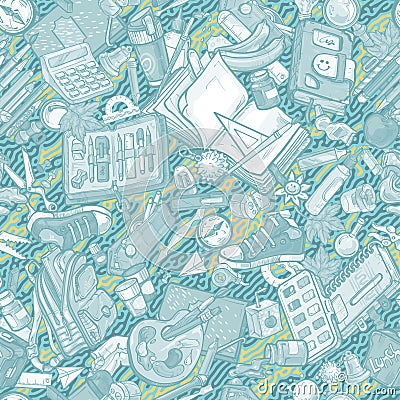 School seamless pattern Stock Photo