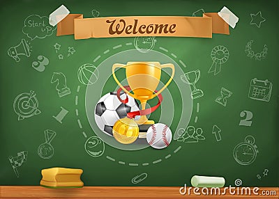 School sports, infographics background Vector Illustration