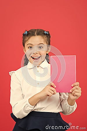 School stationery. Buy cute stationery for fun studying. Girls famous for obsession with stationery. Kid school uniform Stock Photo