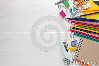 School stationery and Office supplies Stock Photo