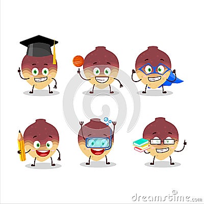 School student of swede cartoon character with various expressions Vector Illustration