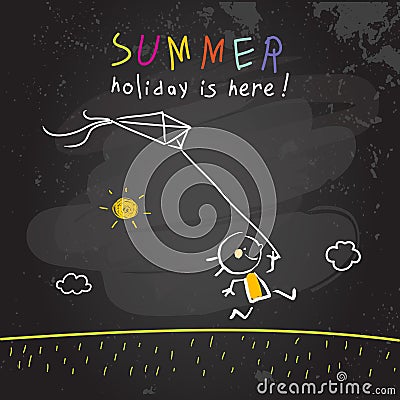 School Summer vacation, holiday Vector Illustration