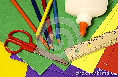 School supplies Stock Photo