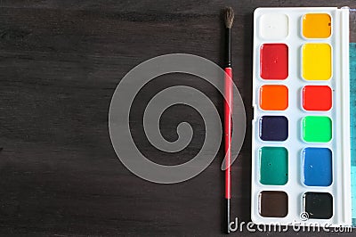School supplies and accessories on blackboard background. concept Back to school Stock Photo