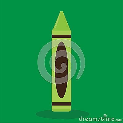 school supplies crayon yellowgreen 09 Vector Illustration