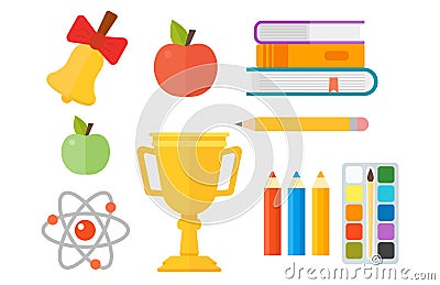 School supplies stationery equipment vector illustration. Vector Illustration