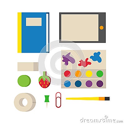 School supplies vector illustration. Vector Illustration