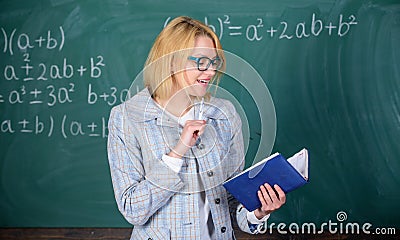 School teacher explain things well and make subject interesting. Effective teaching involve acquiring relevant knowledge Stock Photo