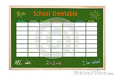 School timetable Stock Photo