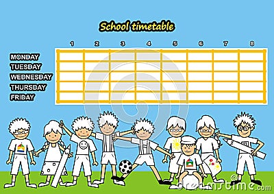 School timetable Vector Illustration