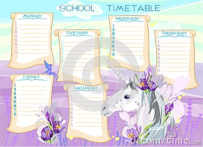 School timetable Stock Photo