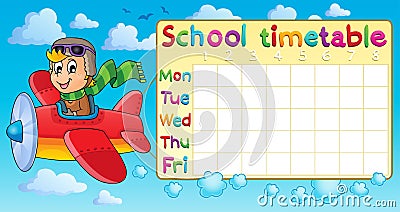 School timetable thematic image 1 Vector Illustration