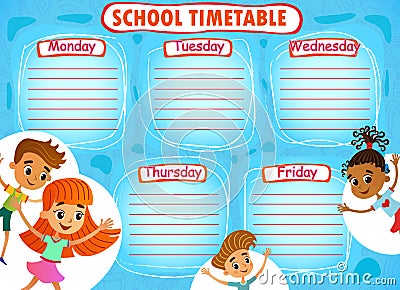 School timetable thematic image vector illustration. Vector Illustration