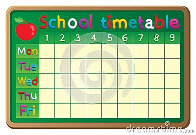 School timetable theme image 2 Vector Illustration