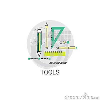 School Tools Study Process University Education Icon Vector Illustration