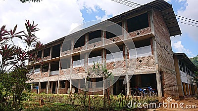 A school under construction in the southern province of Sri Lanka Editorial Stock Photo