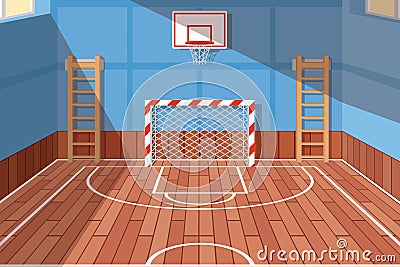 School or university gym hall Vector Illustration