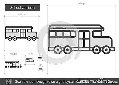 School van line icon. Vector Illustration