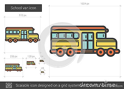 School van line icon. Vector Illustration