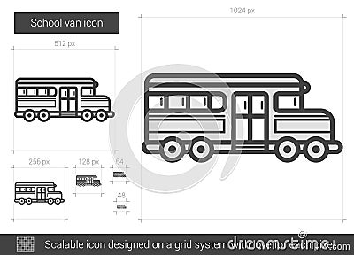 School van line icon. Vector Illustration