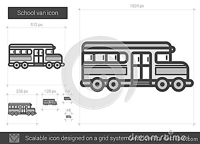 School van line icon. Vector Illustration