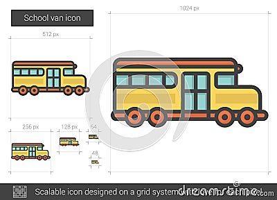 School van line icon. Vector Illustration