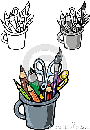 School writing items Vector Illustration