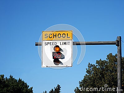 School zone sign Stock Photo