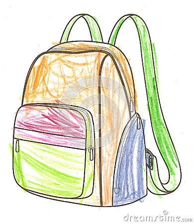 Schoolbag RGB color icon for dark theme. illustration on the theme of the school. backpack Cartoon Illustration