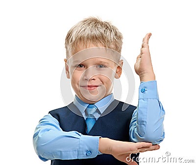 Schoolboy knows the answer Stock Photo