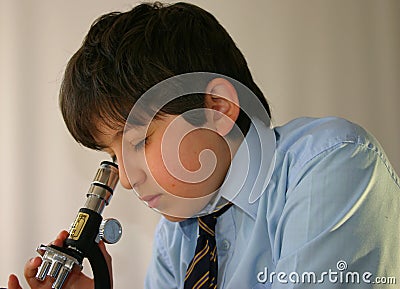 Schoolboy science Stock Photo