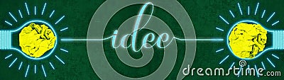 Schriftzug mit dem Wort Idee - Innovative GeschÃ¤ftsvisions- oder LÃ¶sungslÃ¶sungskonzept, kreative Idee, Brainstorming Stock Photo