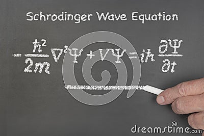 Schrodinger`s wave function equation Stock Photo