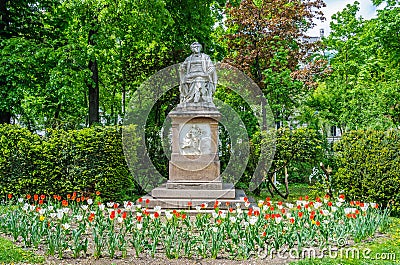 Schubert Statue in Stadtpark in Vienna, Austria Stock Photo