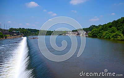 Schuykill River Damn Stock Photo