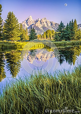 Schwabacher Landing at Daybreak Stock Photo