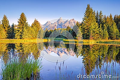 Schwabacher Landing at Daybreak Stock Photo