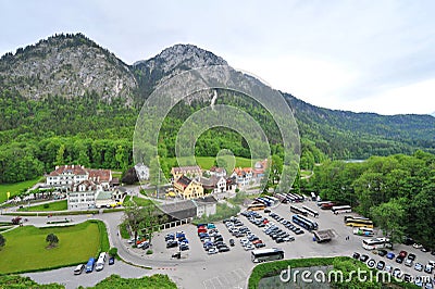 Schwangau village in the valley Stock Photo