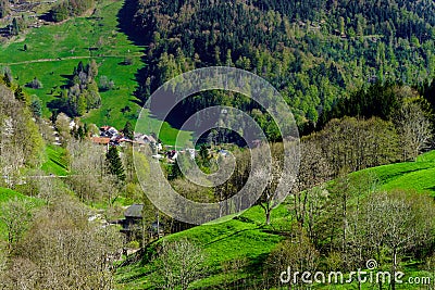 Schwarzwald mountains spring view, sunny day Stock Photo