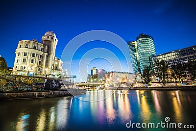 Schwedenplatz - Sweden Square, Vienna, Austria Editorial Stock Photo