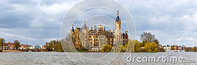 Schwerin Castle Schweriner Schloss Parliament Government Mecklenburg-Vorpommern panoramic view in Germany Stock Photo