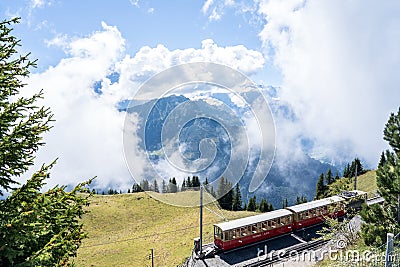 Schynige platte train, Swiss Alps Stock Photo