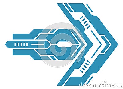 Sci-fi arrow. Hud hologram direction pointer element Vector Illustration