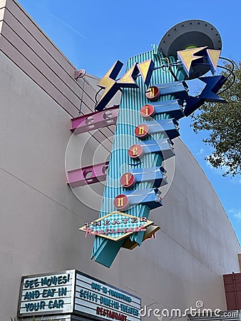 Sci-Fi Dine-In Theater Restaurant Editorial Stock Photo