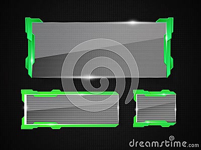 Sci-fi future design glass plates. Transparent banners isolated. Vector illustration Vector Illustration